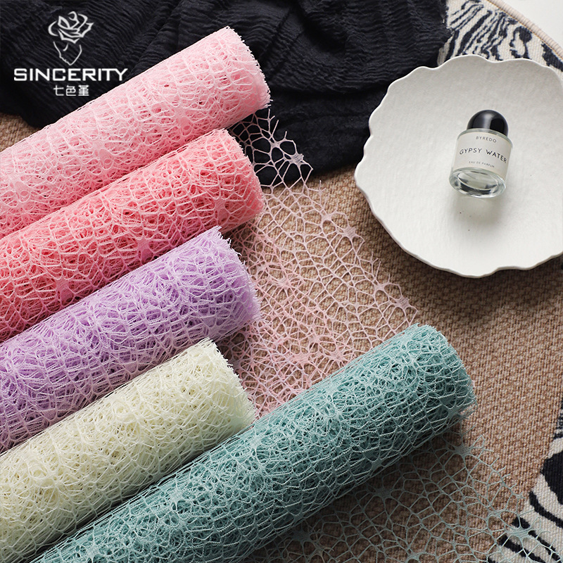 Qisejin bricolaje red de gasa hecha a mano jacquard red de gasa coreana ramo de flores florales papel florero floristería material floral