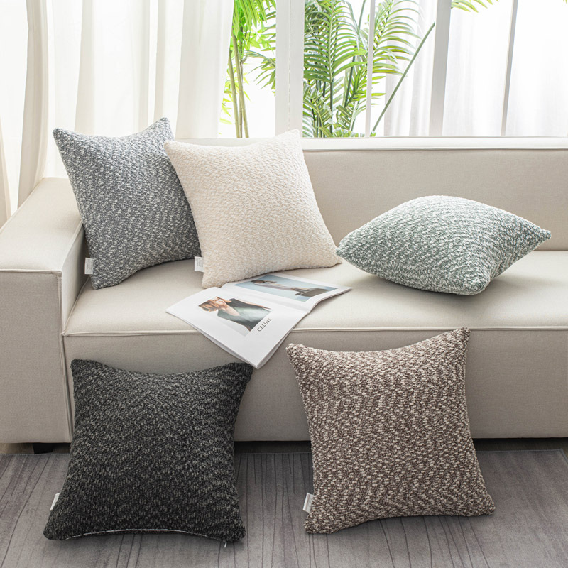 Light Luxury and High-End Pillowcase Without Core Texture Loop Yarn Pillow Bedroom Living Room Sofa Decorative Pillow