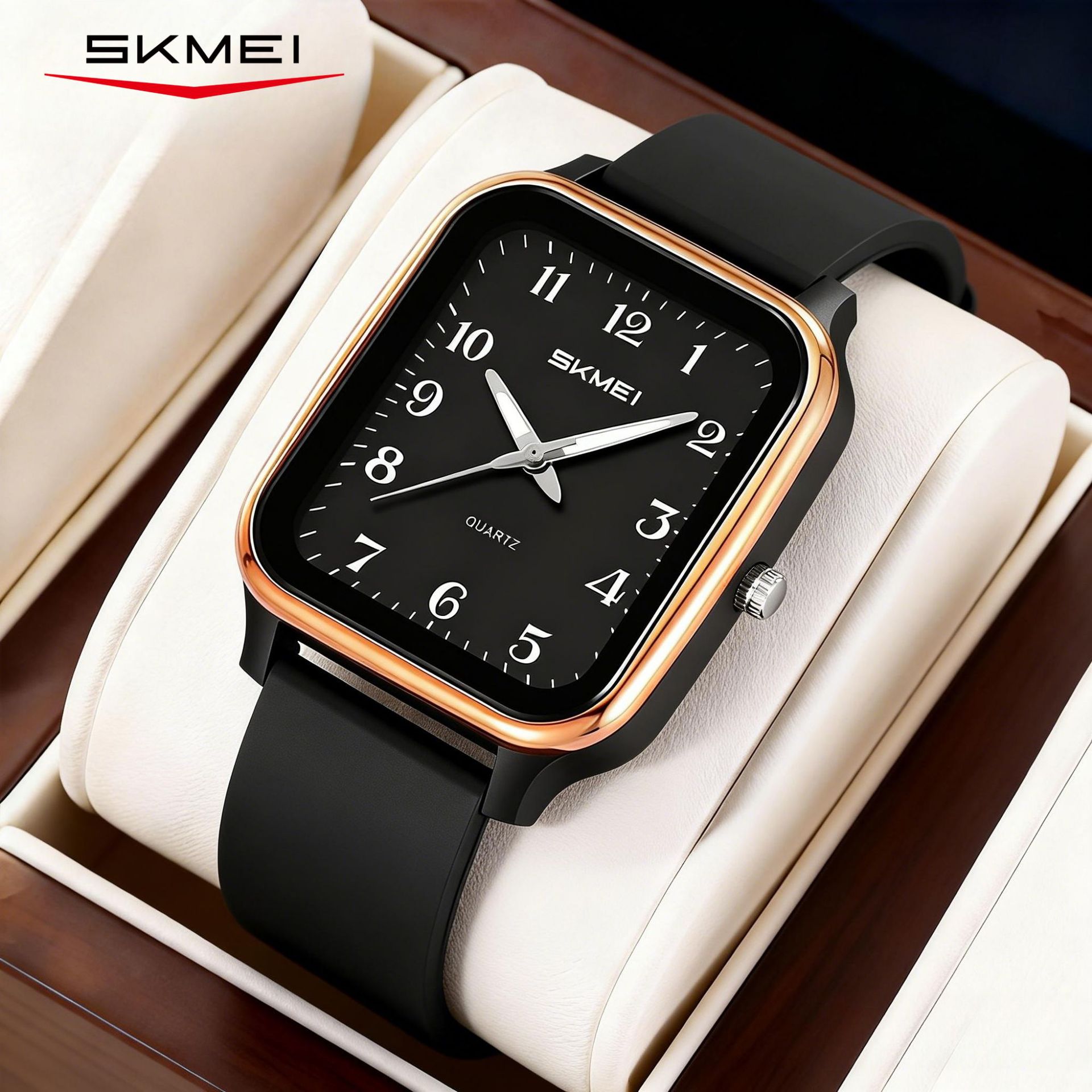 Simple and Stylish Student Exam Watch with Square Hands, Quartz Movement, 50m Waterproof Wristwatch, Wholesale from Source