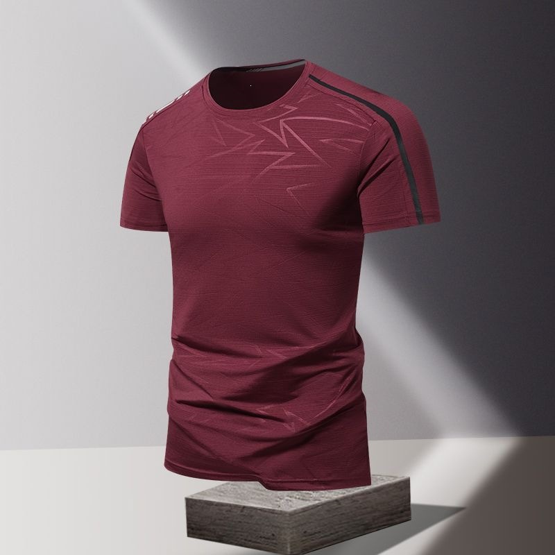 Silk summer breathable sports trend quick dry elastic short sleeve…