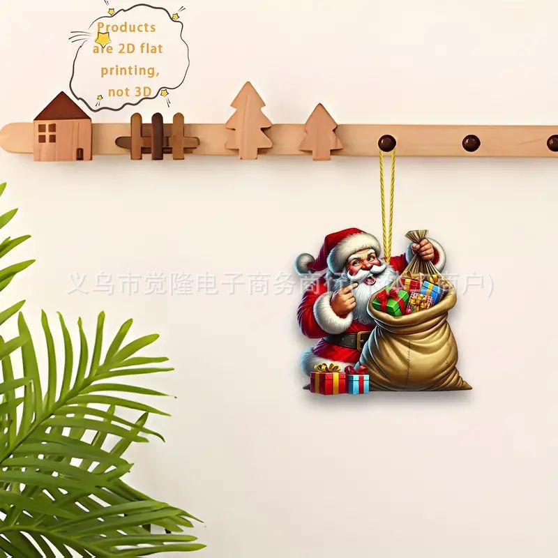 Nuevos productos transfronterizos de acrílico personalidad plana árbol de Navidad decoración colgante artículos para el hogar regalos de Navidad