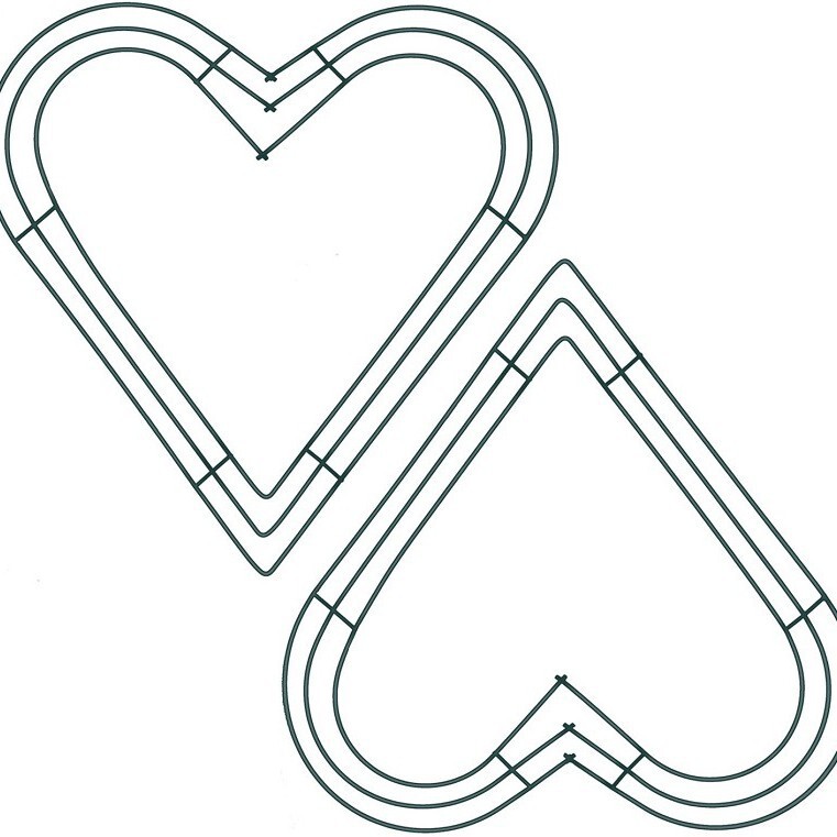 Heart-shaped wreath iron ring Christmas hanging ring home decoration iron wreath Valentine's Day flower arrangement iron ring iron ring