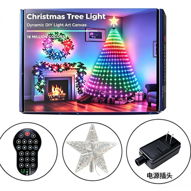 Smart Christmas Tree Lights, Colorful Point-Controlled String Lights, Christmas Tree Light Decoration, DIY Programming, Voice-Controlled Atmosphere Lights Smart Christmas Tree Lights, Colorful Point-Controlled String Lights, Christmas Tree Light Decoration, DIY Programming, Voice-Controlled Atmosphere Lights