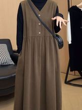 高质量时尚两件套连衣裙女大码遮肉遮肚宽松显瘦长裙子套装春秋季