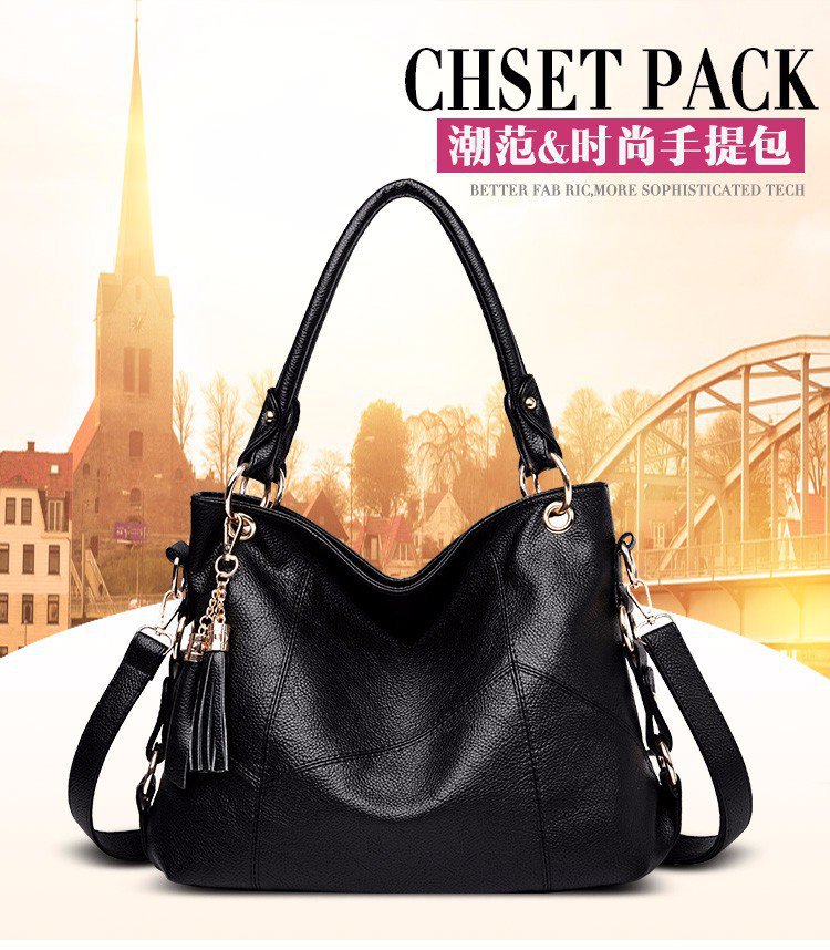 New fringed large-capacity tote women's bag, European and American trend Hobo single-shoulder handbag, cross-border one-piece delivery worldwide Item Picture