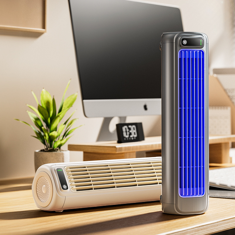 New electric fan ultra-light sound electric fan floor fan tower fan home leafless vertical circulation silent fan can be customized