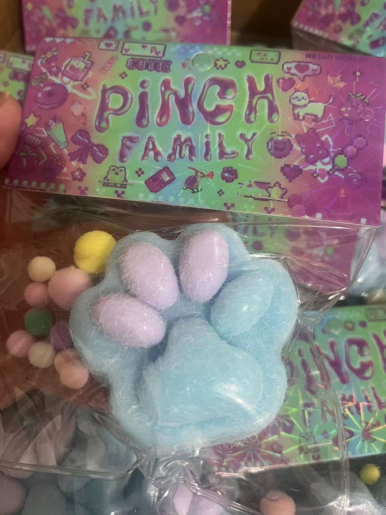 Large flocked cat paw-(gradient blue)