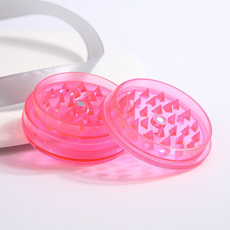 Fábrica directa de cigarrillos transfronterizos venta caliente molino de humo de plástico de tres capas 60mm molino manual triturador de humo