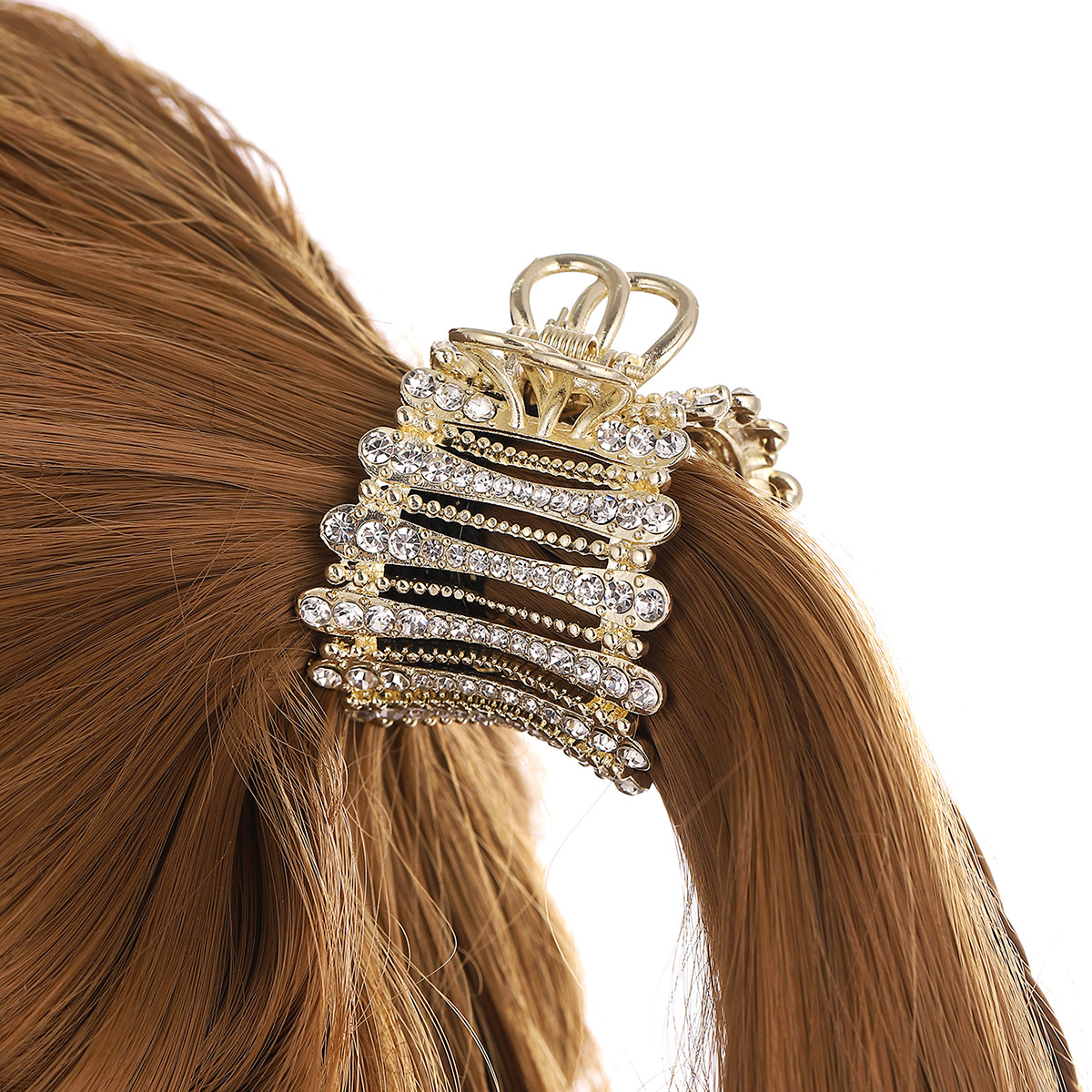 Alto grado de diamante incrustado perla alta cola de caballo clip nicho versátil tiburón clip horquilla Corea del Sur moda personalizada accesorios para el cabello para las mujeres image 1