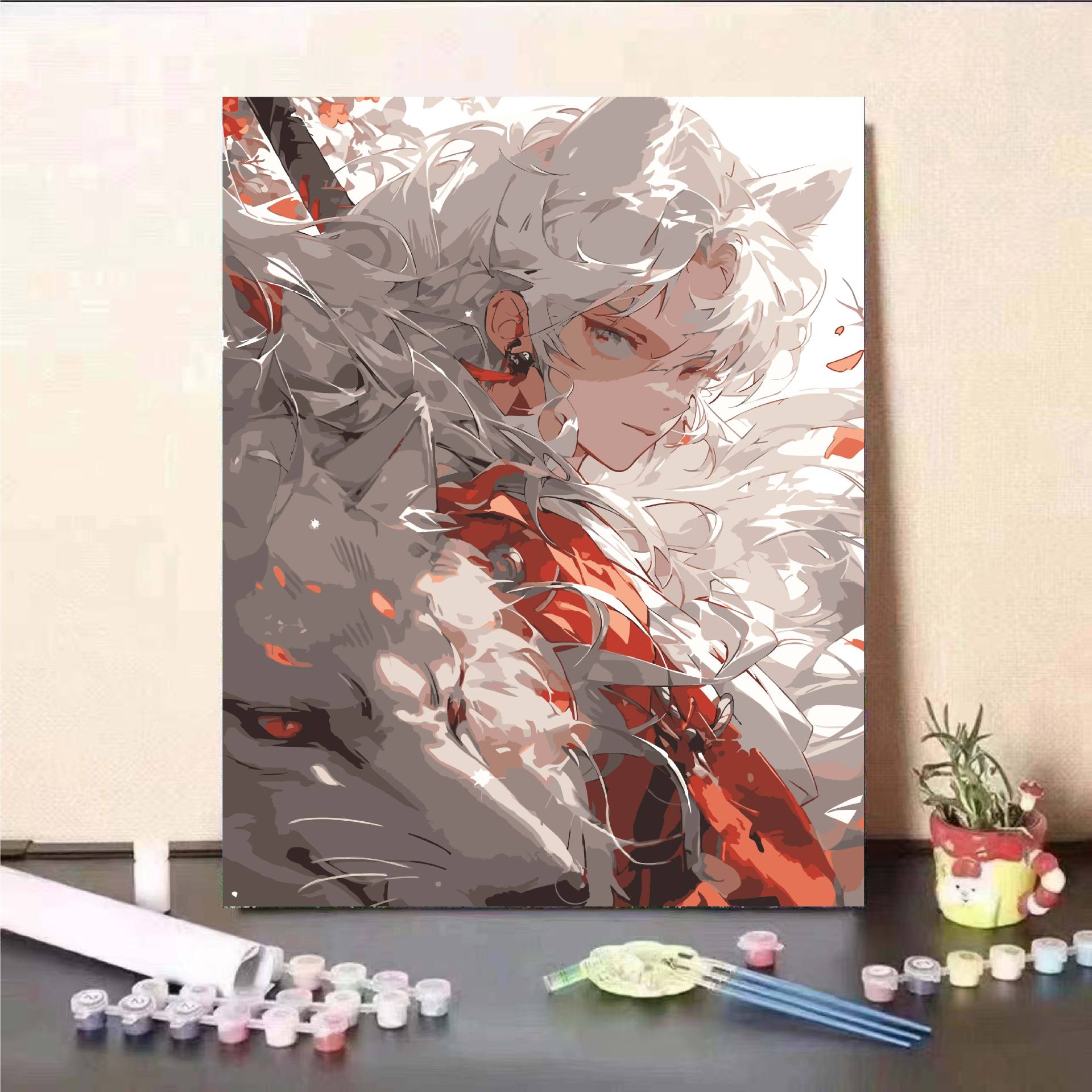 Personaje de yuanes animado bidimensional DIY pintura al óleo digital descomprimida a mano nicho pintura de relleno de color