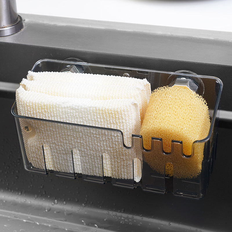 軽量高級吸盤式シンク収納ラック、掃除用雑巾、スポンジ、ワイヤーボール収納バスケット、キッチンシンク排水ラック|undefined