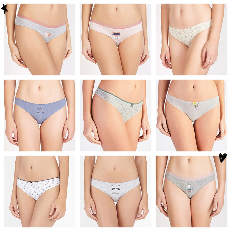 Foreign trade single women's single pack briefs women's sexy low waist shorts cotton underwear multi-color random delivery