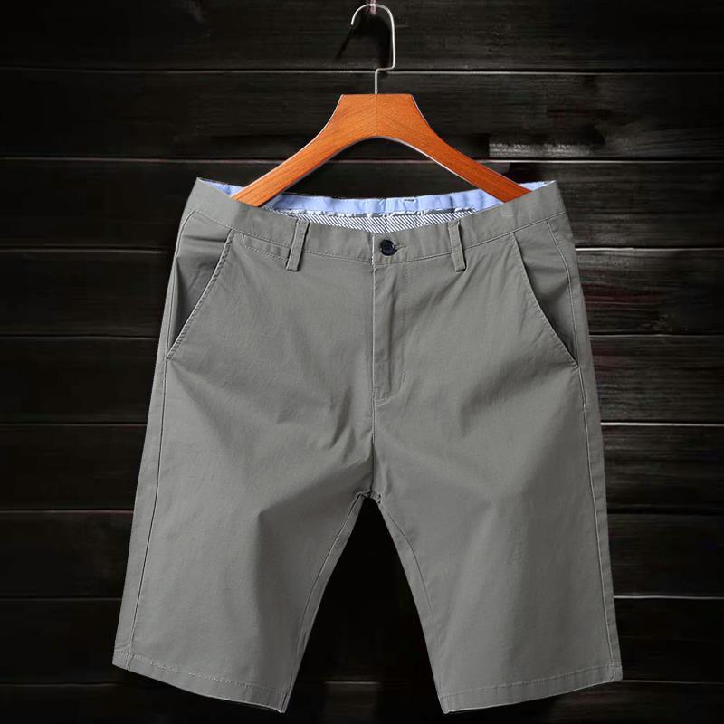 Stretch Casual Shorts Men's Summer Thin Belt Pure Cotton Five-Point Pants Men's Slim Pants Mid-Pants Trend