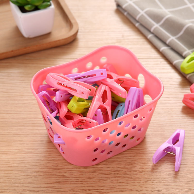 物干しクリップ屋外30匹防風物干しクリップ家庭用シーツ固定クリップ下着靴下プラスチックバスケット付きクリップ|undefined