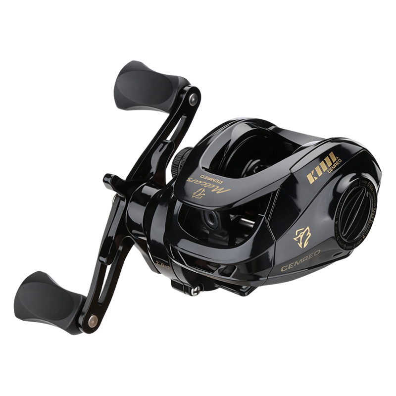 Comailemacan caída de agua rueda de metal de tiro largo línea anti-explosión micro-objeto de carretera rueda asiática magnética Universal negro balsa carrete de pesca