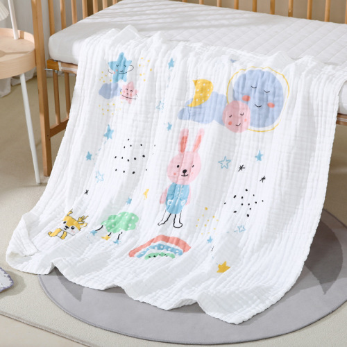 Gauze six-layer single flower newborn children's products pure cotton infant bath baby pure cotton class A baby bath towel