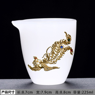 Jinfeng Gongdao Cup Glazed Gold Inlaid Jade Household High-grade Cover Bowl Tea Cup Kung Fu Tea Bowl Tea Tasting Cup Tea Set Gift
