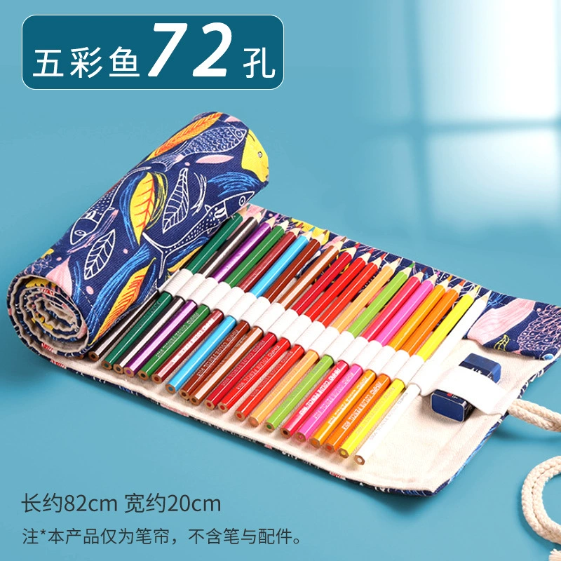 Pencil Case Handheld Art Storage Roll-Up, Capacious 24–72 Slots, Compact 38×20 cm