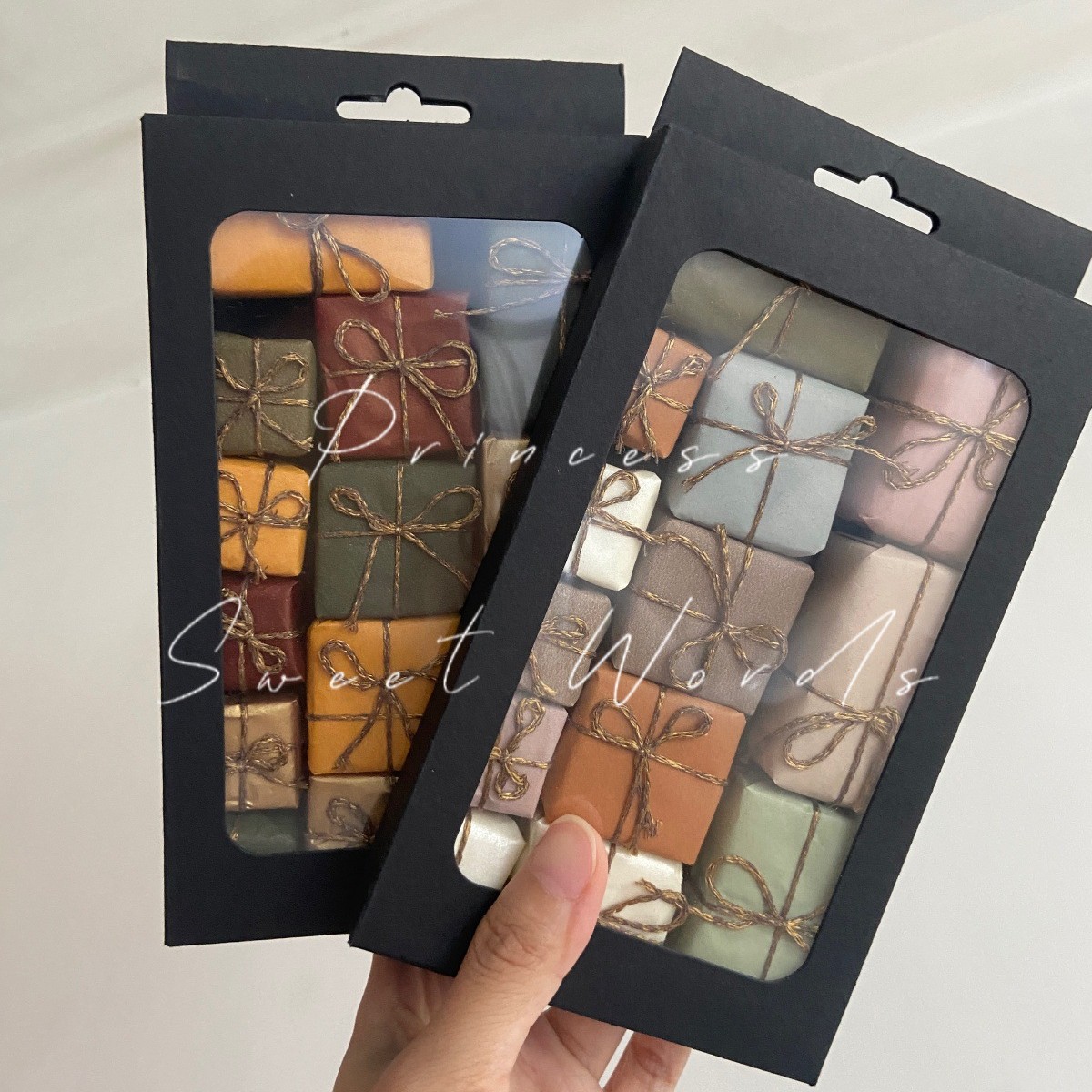 크리스마스 혼합 색상 선물 가방 대, 중, 소 13개/세트 상자(왼쪽)