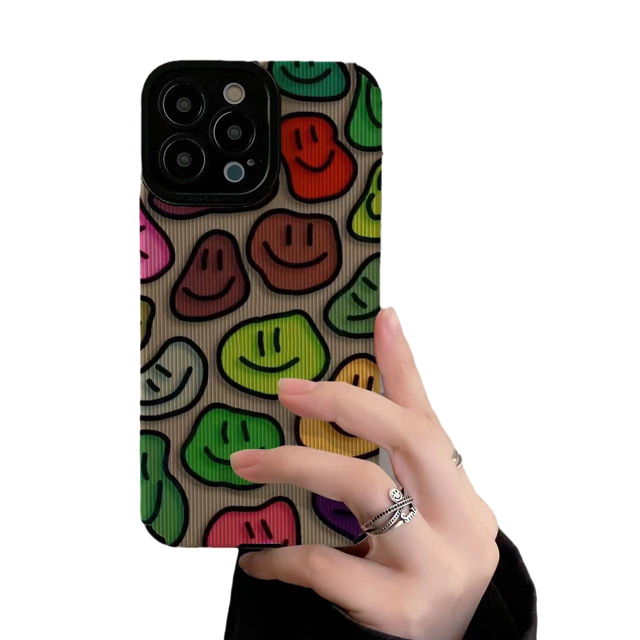 Samsung A53 Phone Case Minimalist Colorful Smiling Face Design_voghion.com