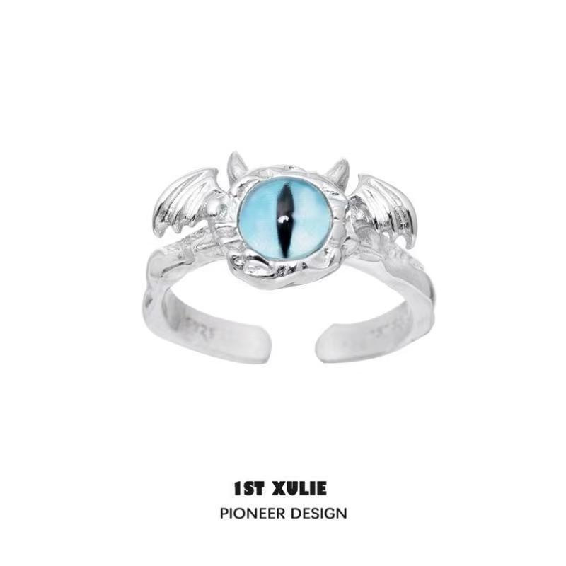 Anello carino con mostro di gatto carino, moda femminile, anello aperto regolabile per dita, anello di personalità per fidanzate di celebrità di Internet_voghion.com