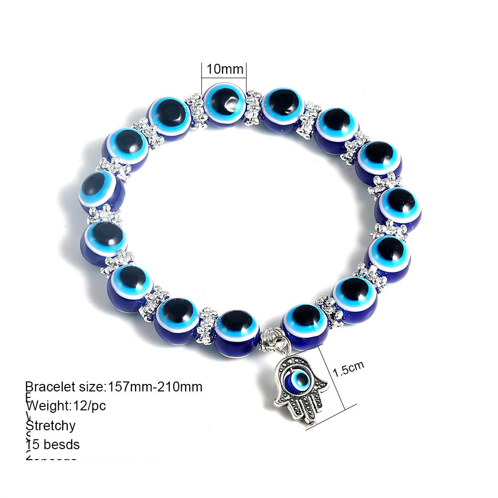 15g Weight Bracelets Classification 1 Piece Quantity Holiday, Daily Occasion Beaded Material Devil's Eye Pattern Unisex Gender Knitting Design Casual Style Casual Devil's Eye  Beaded Knitting Unisex Bracelets 7