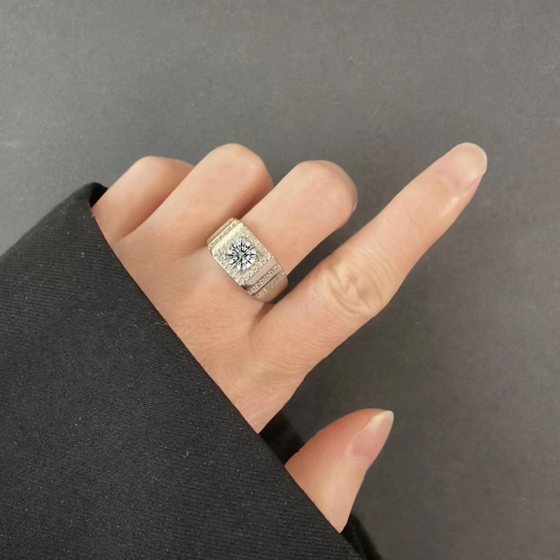 925 Sterling Silver Zircon Geometric Rings 925 Sterling Silver Rings display picture 3