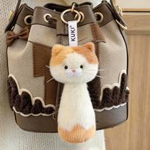 可奇家毛绒挂件中性笔治愈可爱猫咪钥匙扣解压玩偶书包包挂饰文具