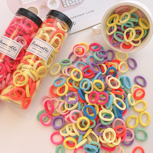 100 pieces of children's towel rings, hair ties and hair accessories, wholesale rubber bands that do not hurt the hair and have good elasticity for girls.