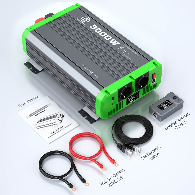 Car Rv Sine Wave Inverter 6000W 12V to 110V120V Full Power Lcd Screen Cross-Border Amazon