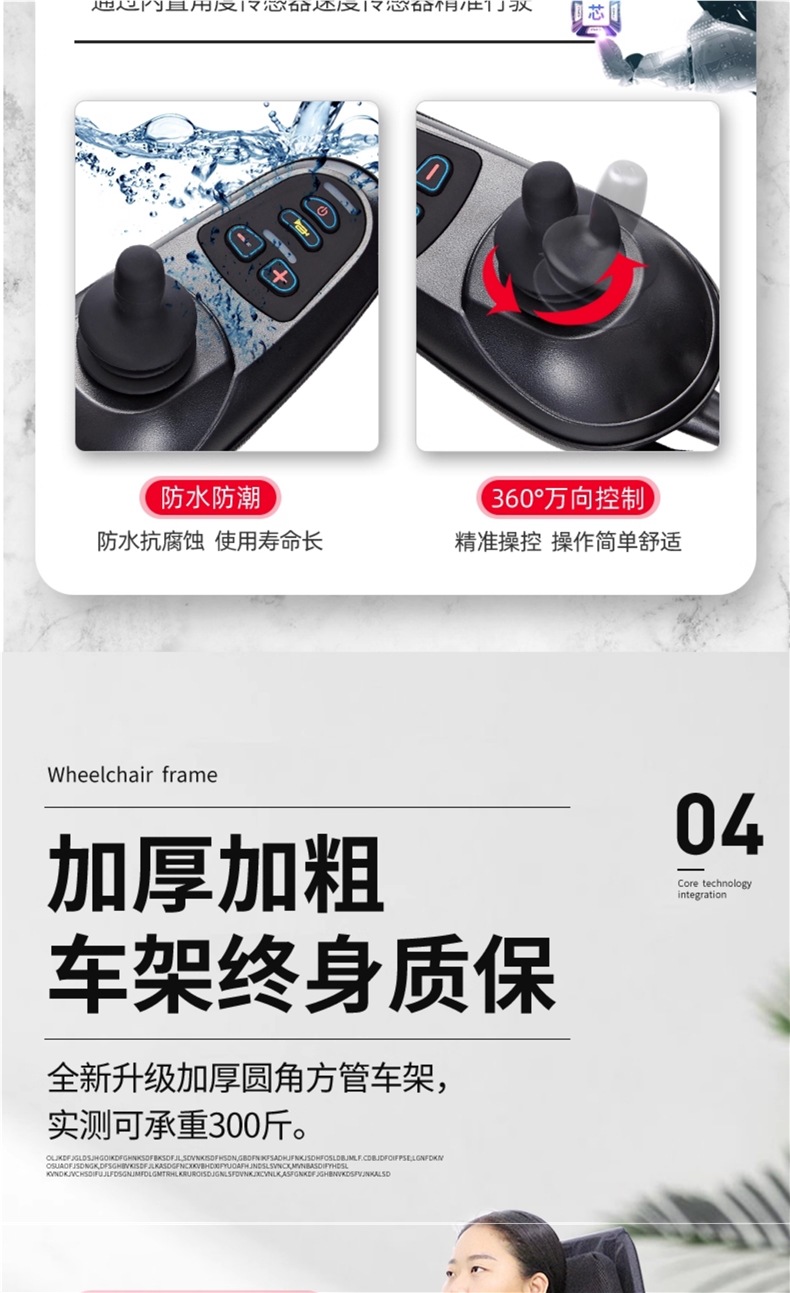 Chenyue Electric Wheelchair Intelligent Fully Automatic Elderly Special Folding Lightweight Four-Wheel Scooter for the Elderly and Disabled