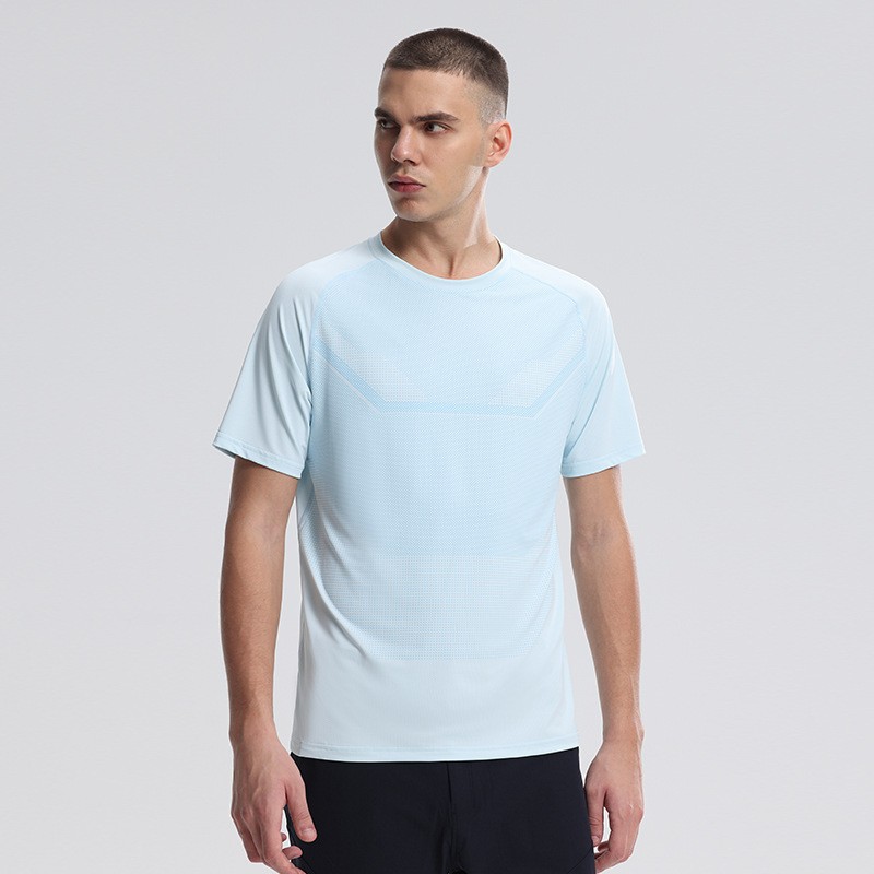 Impresión transfronteriza personalizada de súper fábrica LOGO deportes transpirables de alta elasticidad correr ropa de secado rápido equipo deportivo fitness t