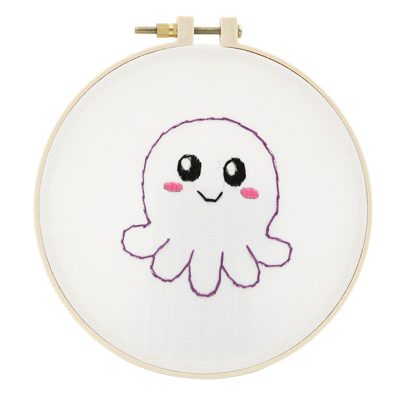 Lindo conejo bordado DIY colgando pintura de los niños Lu bordado puntada primaria práctica punto cruz dibujos animados pequeños adornos de animales