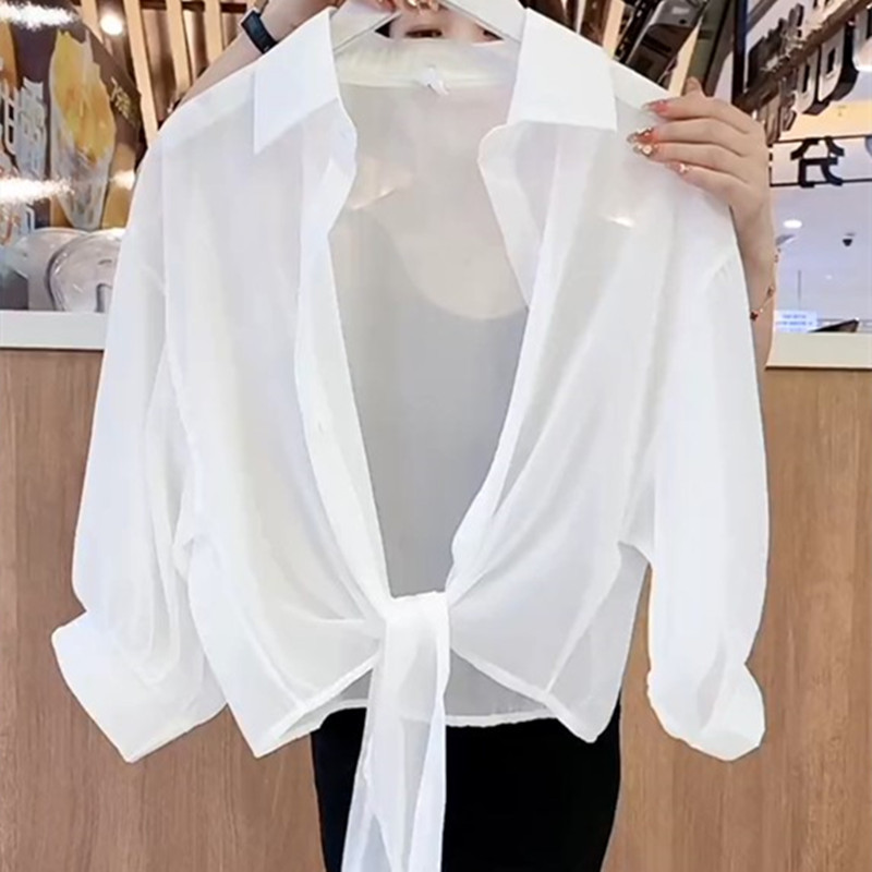 Thin Chiffon Air-Conditioning Shirt with Small Shawl Sun Protection Shirt Women's Short Trendy Fashion Top Summer Bat Cardigan Thin Chiffon Air-Conditioning Shirt with Small Shawl Sun Protection Shirt Women's Short Trendy Fashion Top Summer Bat Cardigan