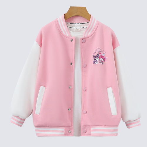 Girls' coats, new spring and autumn baseball uniforms, children's casual clothes, medium and large children's fashionable autumn clothes, girls' cardigan tops