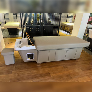 Factory Direct Sale High-End Salon Furniture Constant Temperature Water Circulation Head Therapy Bed with Steaming Comfort Beauty Shampoo Bed