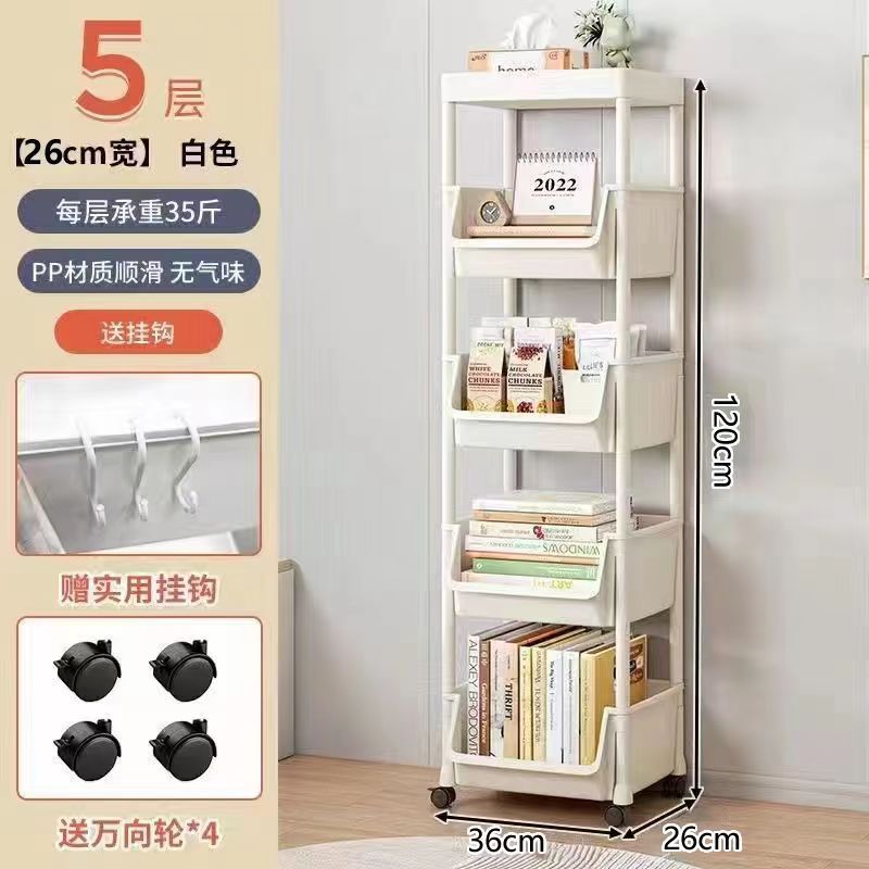 Periódico rack al por mayor snack sundries libro rack salón estudio cocina baño móvil casa piso rack de almacenamiento