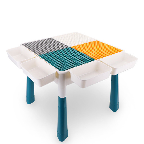 Multifunctional Learning Building Blocks Table for Boys and Girls, Compatible with LEGO, Large and Small Particle Toys