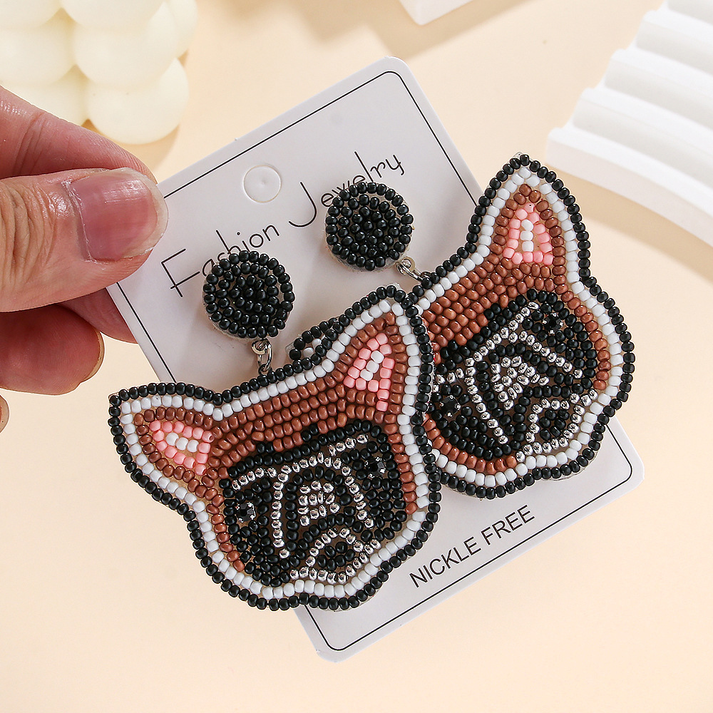 1 Pair Simple Style Dog Panda Amazing cat Alloy Plastic Resin Drop Earrings display picture 12