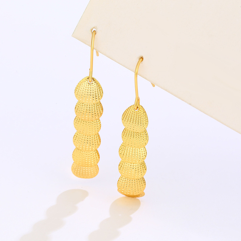 Joyas Xuping pendientes largos creativos conchas en forma de gancho de orejas frisa temperamento pendientes de conchas al por mayor para mujeres