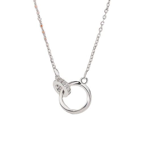 Interlocking Mobius Necklace Women's Light Luxury Niche High-Design Clavicle Chain  New Exquisite