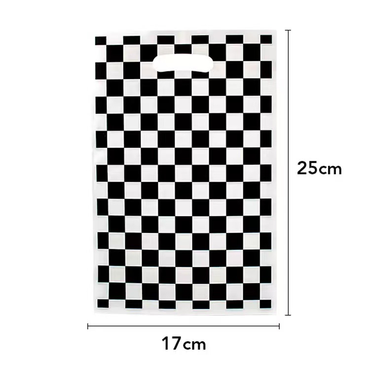 Bolsa de regalo 10uds-cuadros pequeños blanco y negro