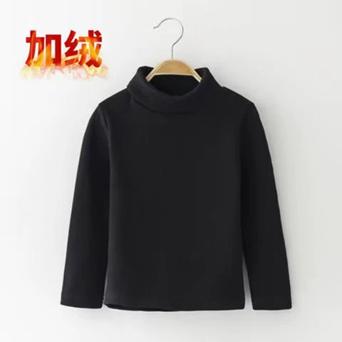 Children's Demi-Season T‑Shirt, Body‑Friendly Cotton, Long Sleeve, High Collar, Korean Style