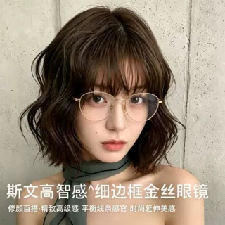 金丝方框超轻8.3g眼镜框8822X丹阳配镜近视眼镜女素颜方圆框批发
