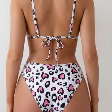 Abbigliamento da donna, costumi da bagno, bikini a due pezzi con stampa leopardata, costume da bagno con laccetti a vita alta, schiena scoperta e sexy_voghion.com