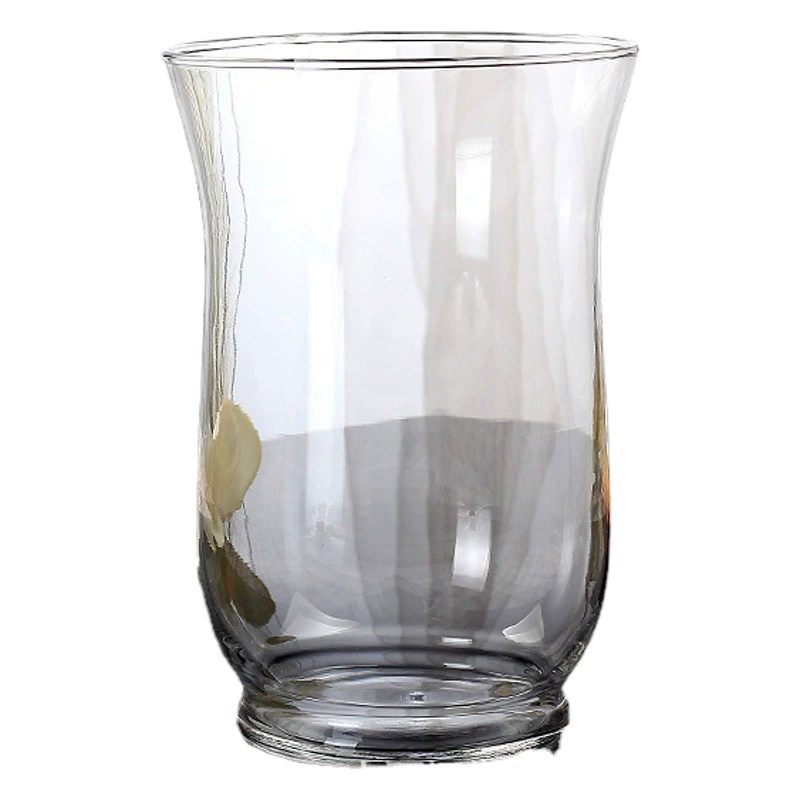Прозрачная тонкая стеклянная ваза ветряная лампа моделирование острый рот Цветочная композиция цвет серебряное покрытие ваза большого диаметра настольные украшения