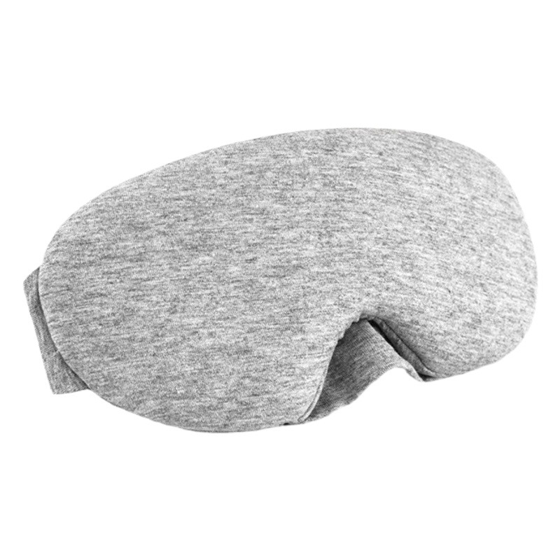 Venta caliente transfronteriza máscara de ojo de dormir de algodón gris transpirable suave ala de la nariz completamente sombreado plegable almuerzo máscara de ojo
