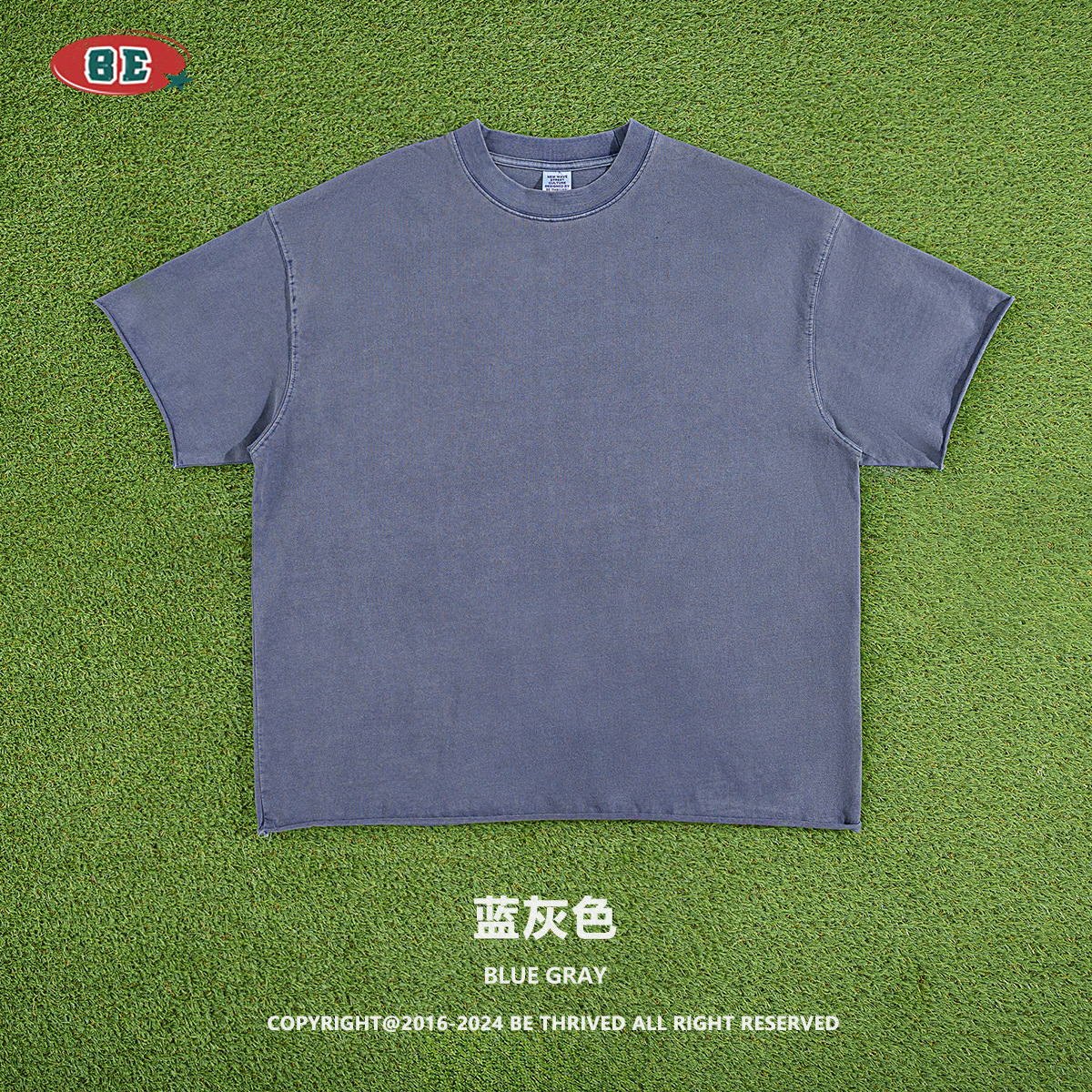 Camiseta de Manga Corta para Hombre, Estilo Americano, Cuello Redondo, Lavada, 310g, Dobladillo Deshilachado, para Parejas, Moderna