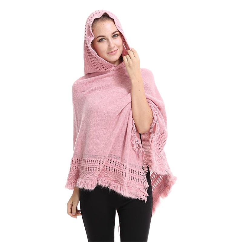Women's Autumn and Winter Knitted Hooded Pullover Loose Large Size Blouse Fat mm Loose Knitted Knitwear Cross-Border Manufacturer Shawl Wholesale