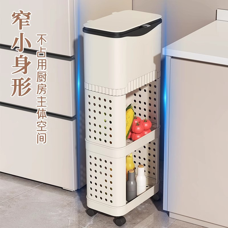 2025新型キッチンゴミ箱家庭用移動可能な高さがあります。|undefined